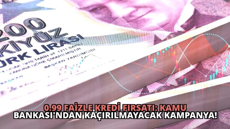 0.99 Faizle Kredi Fırsatı: Kamu Bankası’ndan Kaçırılmayacak Kampanya!