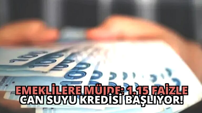 Emeklilere Müjde: 1.15 Faizle Can Suyu Kredisi Başlıyor!